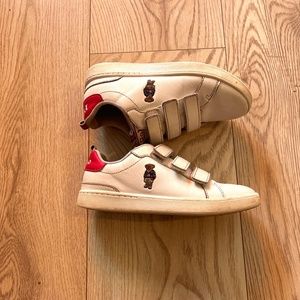 POLO RALPH LAUREN Kid's Heritage Court II Bear Little Kid 12 White Smooth